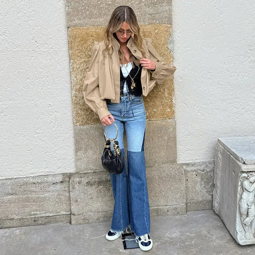 SOERA Karina Cropped Pleated Jacket - Jackets - 1005010257602670-;zP1774012027014405930 L