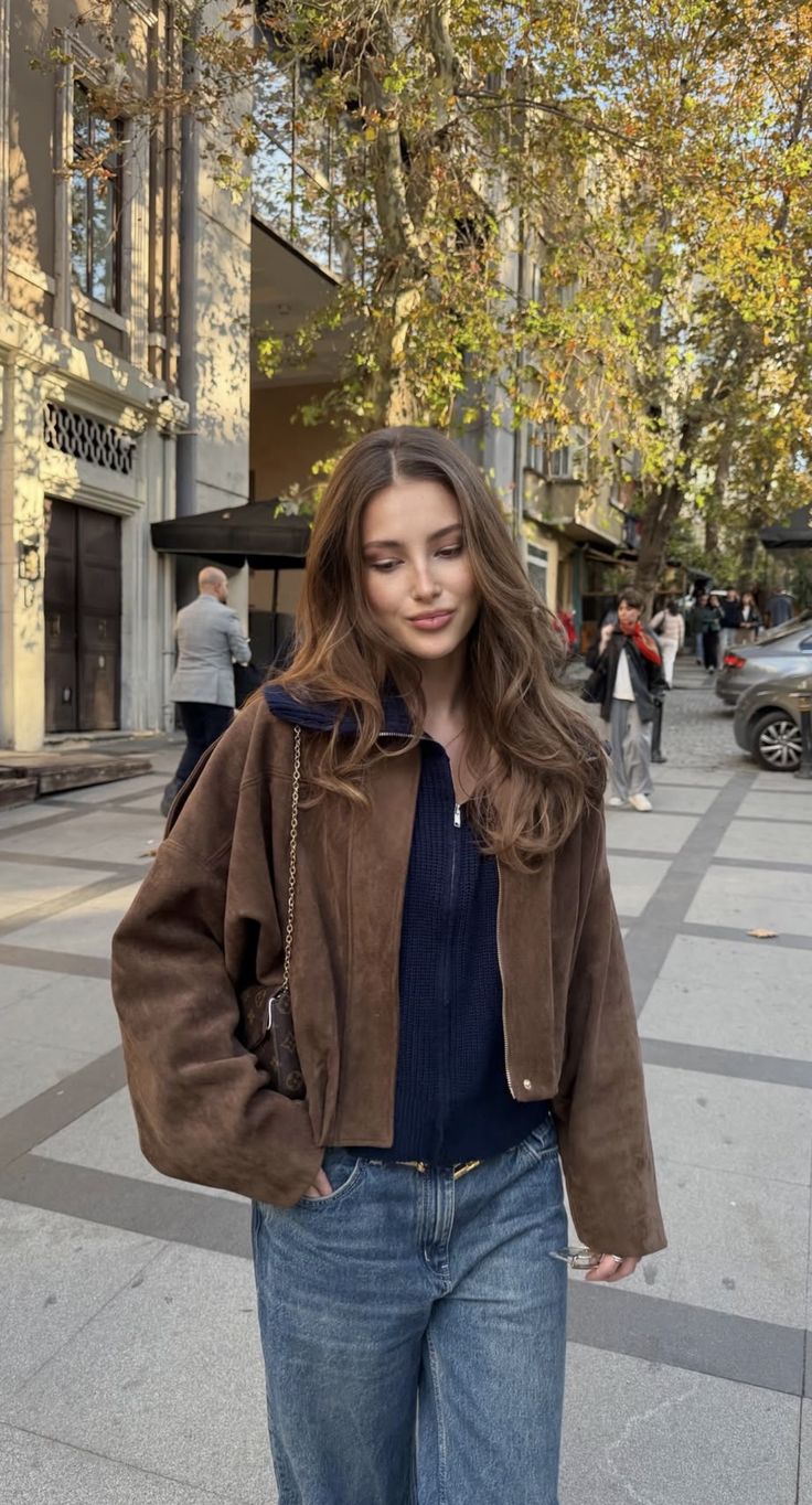 SOERA Lara Suede Bomber Jacket - Jackets -  Brown L