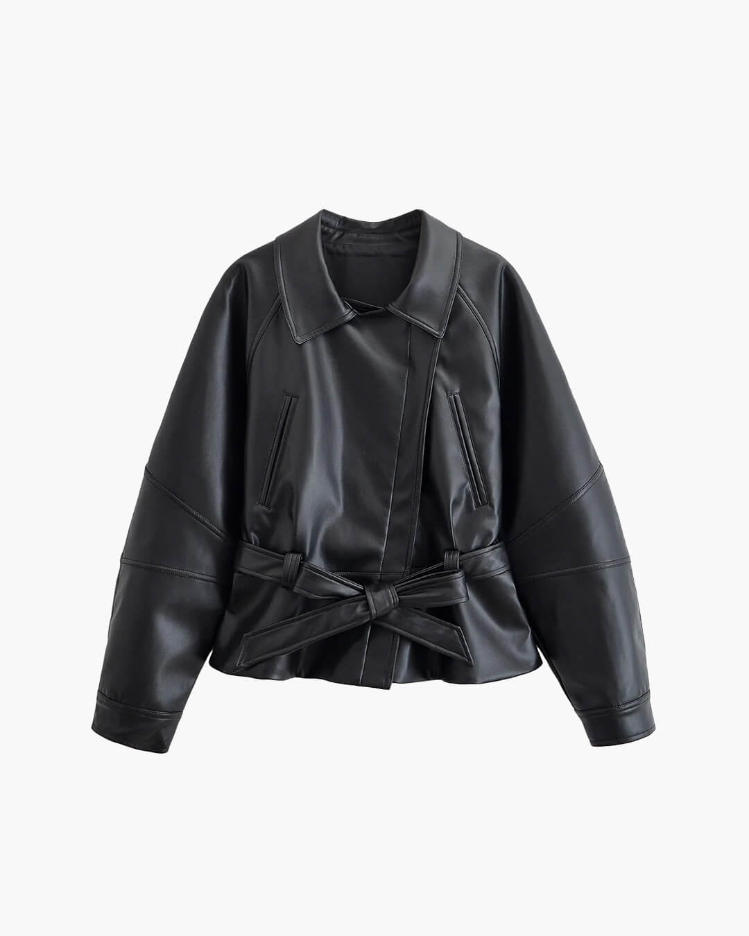 SOERA Maggie Faux Leather Motorcycle Jacket - Jackets - 1005010376469272-;UB1775244633482317817 Black XL