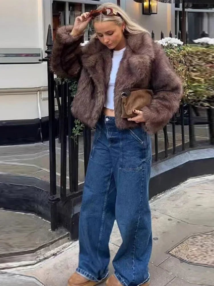 SOERA Marian Faux Fur Coat - Jackets - 3256809642752686-;EC1763048697012797529 Coffee S