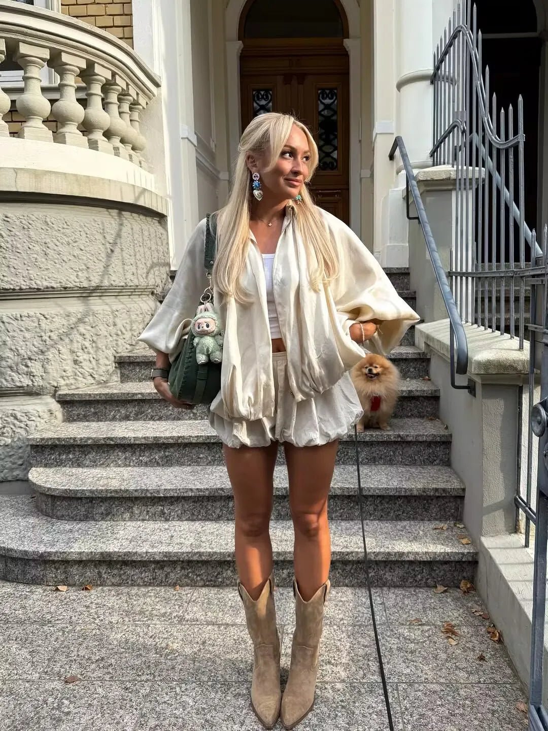 SOERA Ritchel Zip Up Pleated Jacket - Jackets - 1005010607183835-;Gh1774012030728646175 Beige XS