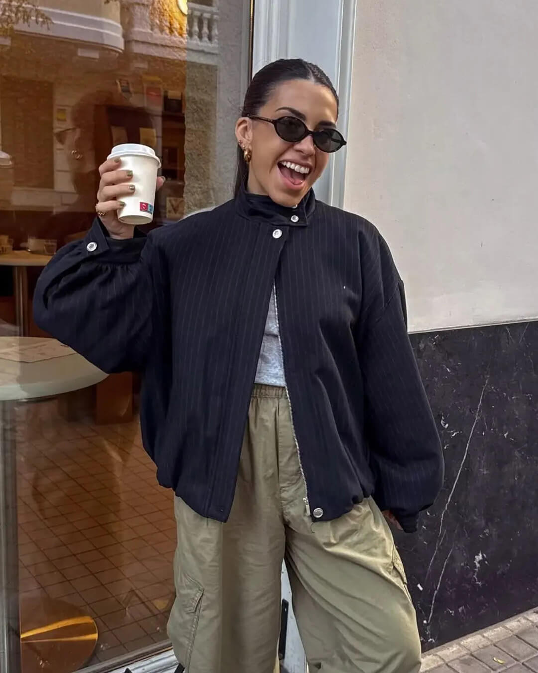 SOERA Selena Striped Stand Collar Jacket - Jackets - 1005010582296121-;xm1775031590525319311 XS