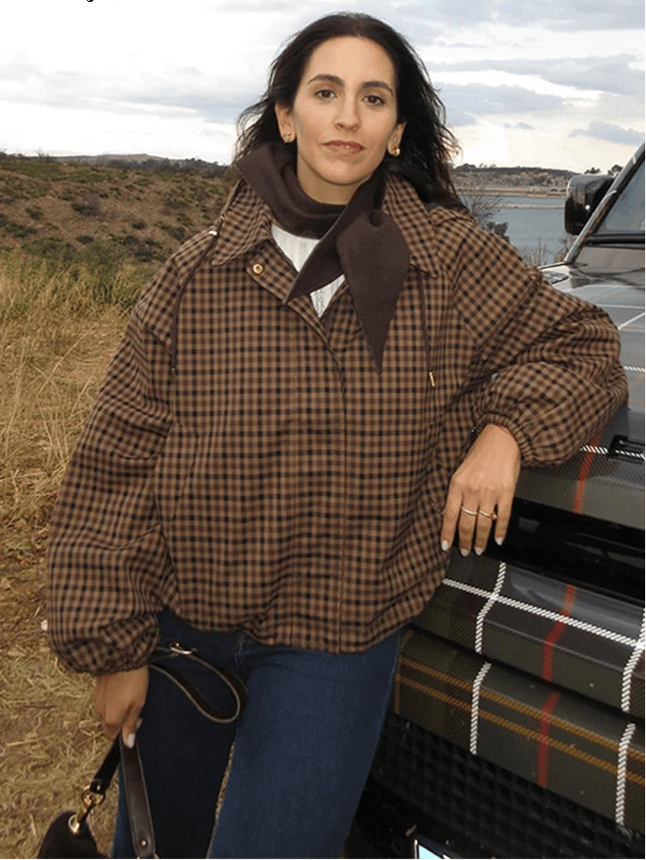 SOERA Shirley Hooded Plaid Shirt Jacket - Jackets - 1005010750693458-;aa1774621553543152529 S