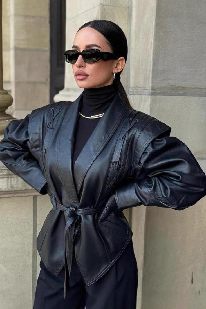 SOERA Zyra Biker Leather Jacket - Jackets - Sx1761546453492101061 Black S