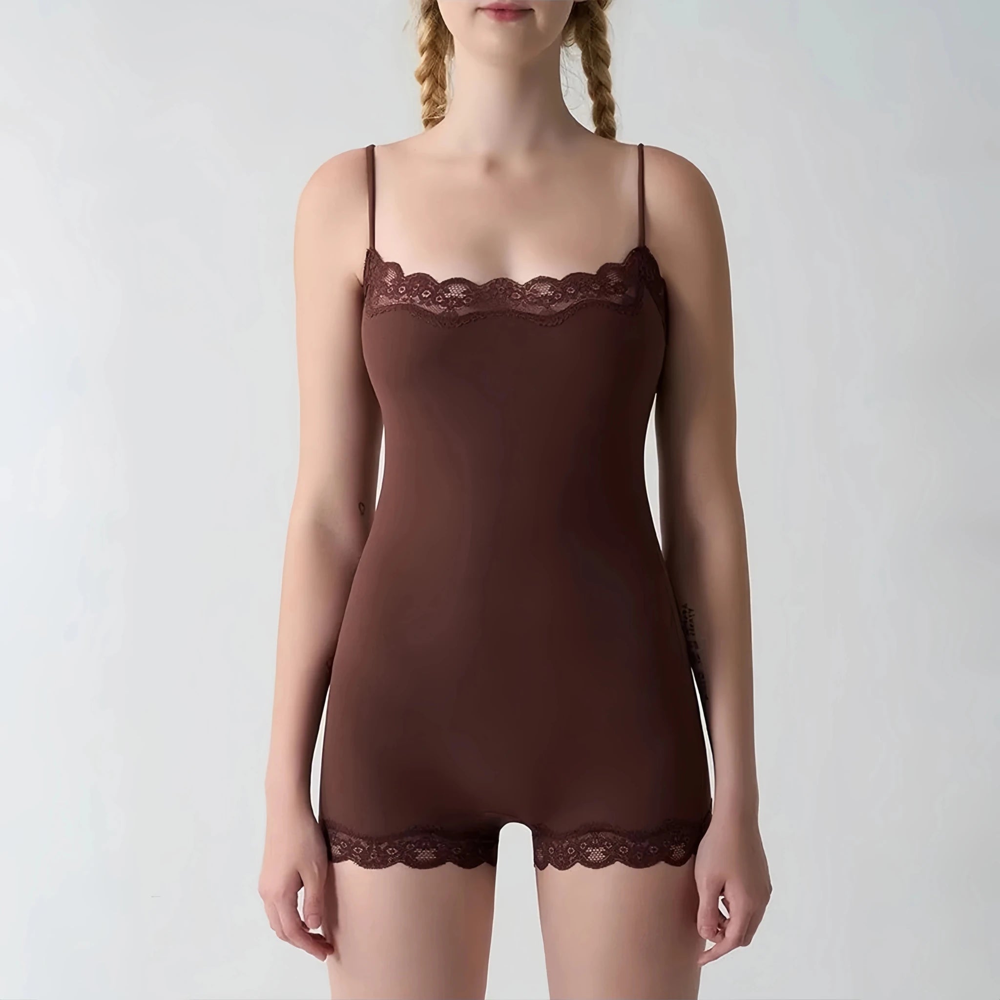 SOERA Camille Lace Trim Strap Romper - Jumpsuits & Rompers - 1005010249957900-;oS1769140528322941954 Black S