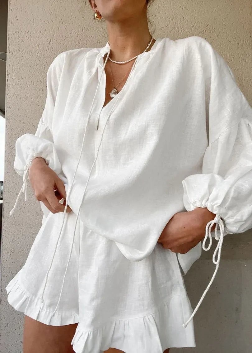 SOERA Beatrice Cotton Lounge Set - Matching Sets -  White Set M