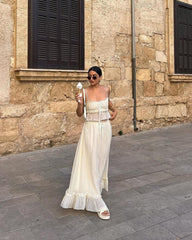 Julia gerimpelde cami maxi rokken set
