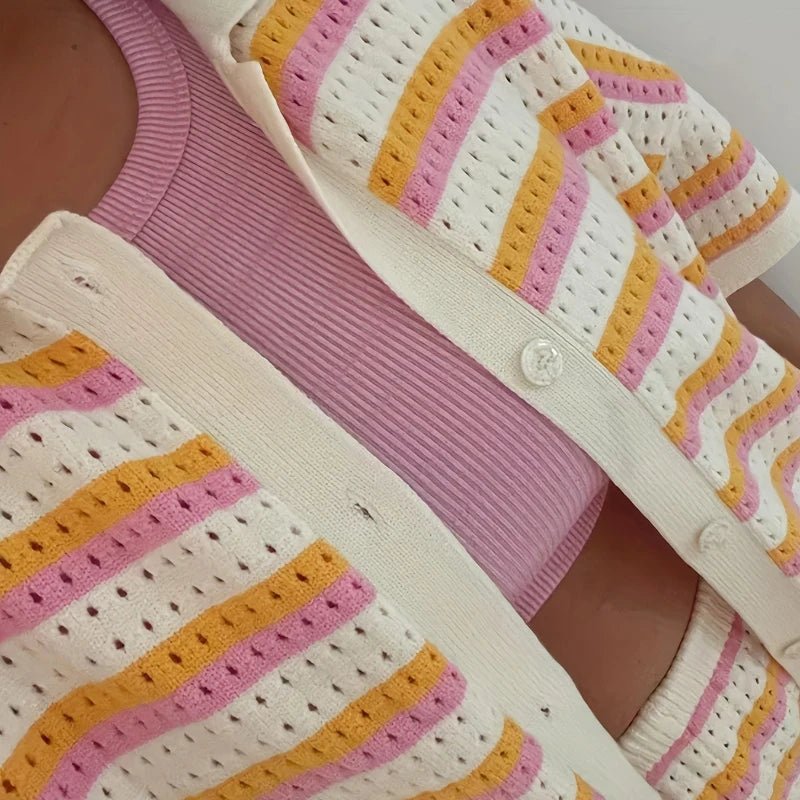 SOERA Neva Striped Knit Two - Piece Set - Matching Sets -  Mixed Color L