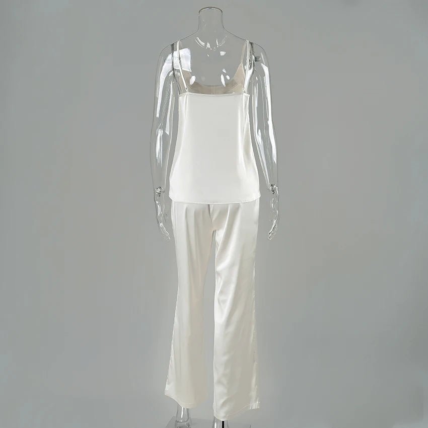 SOERA Sienna Champagne Satin Pajama Set - Pajama Set - SOERA-694467-BEI-L-97603 Beige Set L