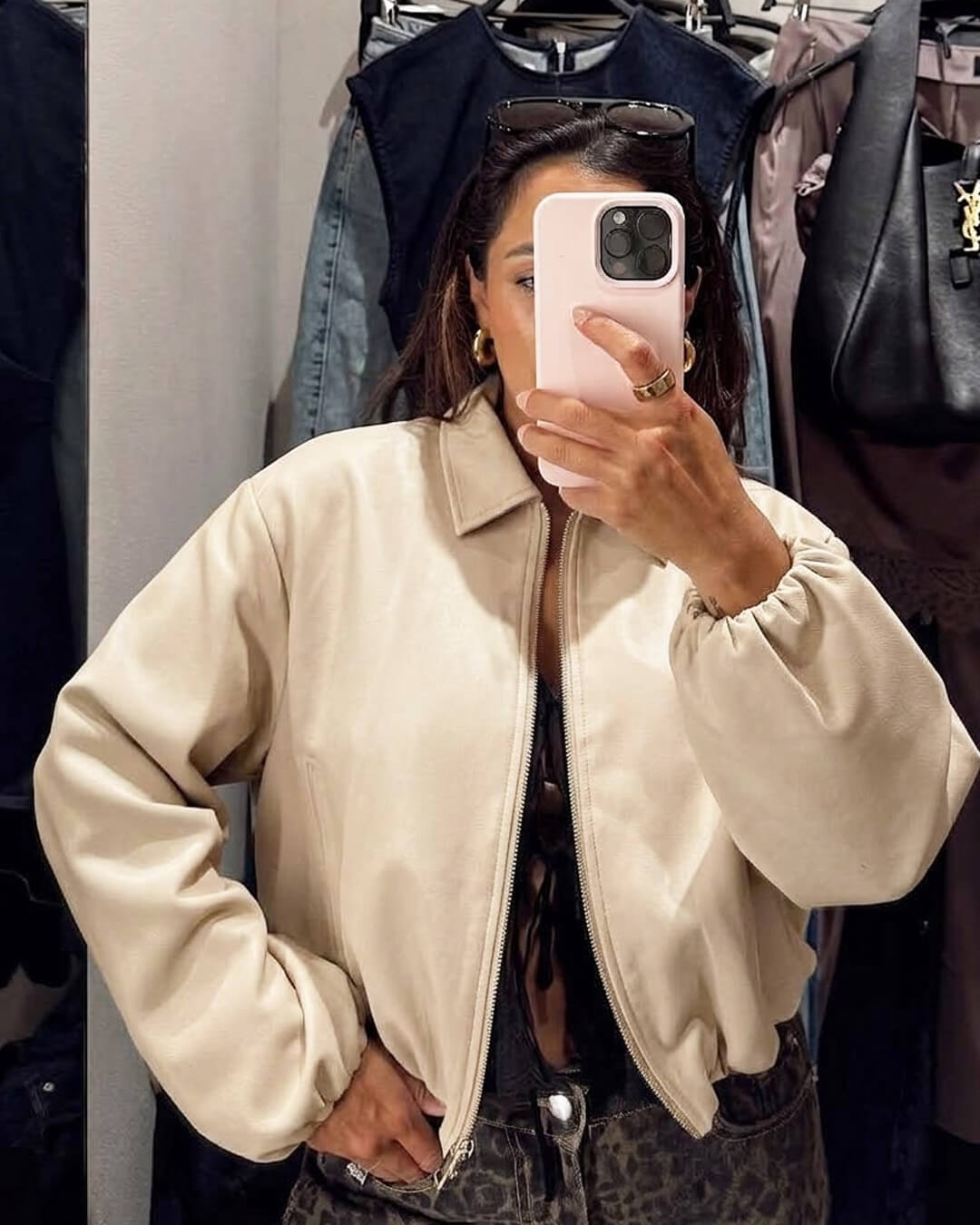 Blouson Seraphina matelassé à manches bouffantes