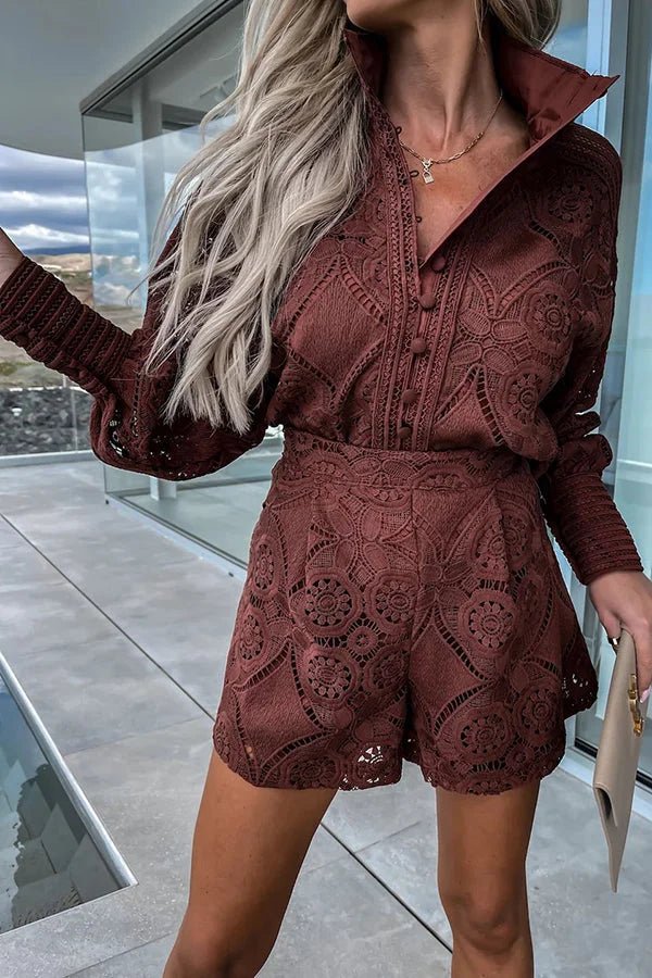 SOERA Natalie Lace Embroidered Co - Ord Set - Set - 1005002791435593-;Ou1776125342246364020 Coffee S