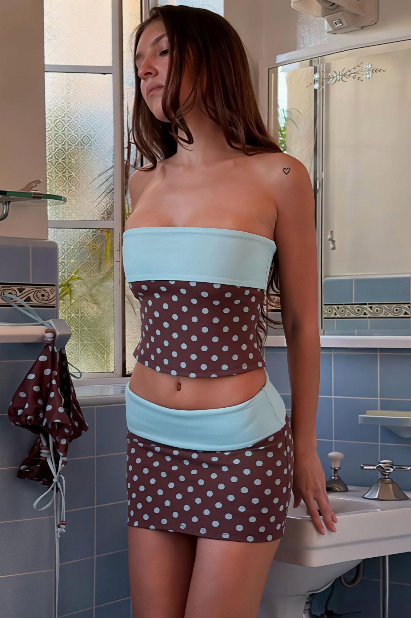 SOERA Heloise Bandeau Bodycon Set - Sets -  Brown S