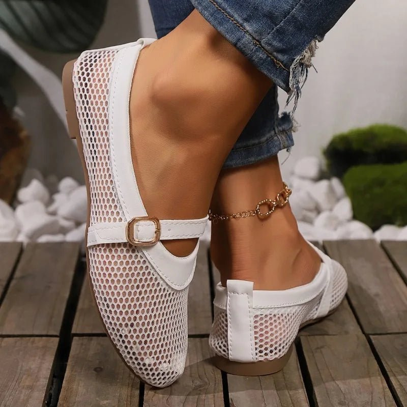 SOERA Hermione Mesh Mary Jane Ballet Flats - Shoes -  Black 35