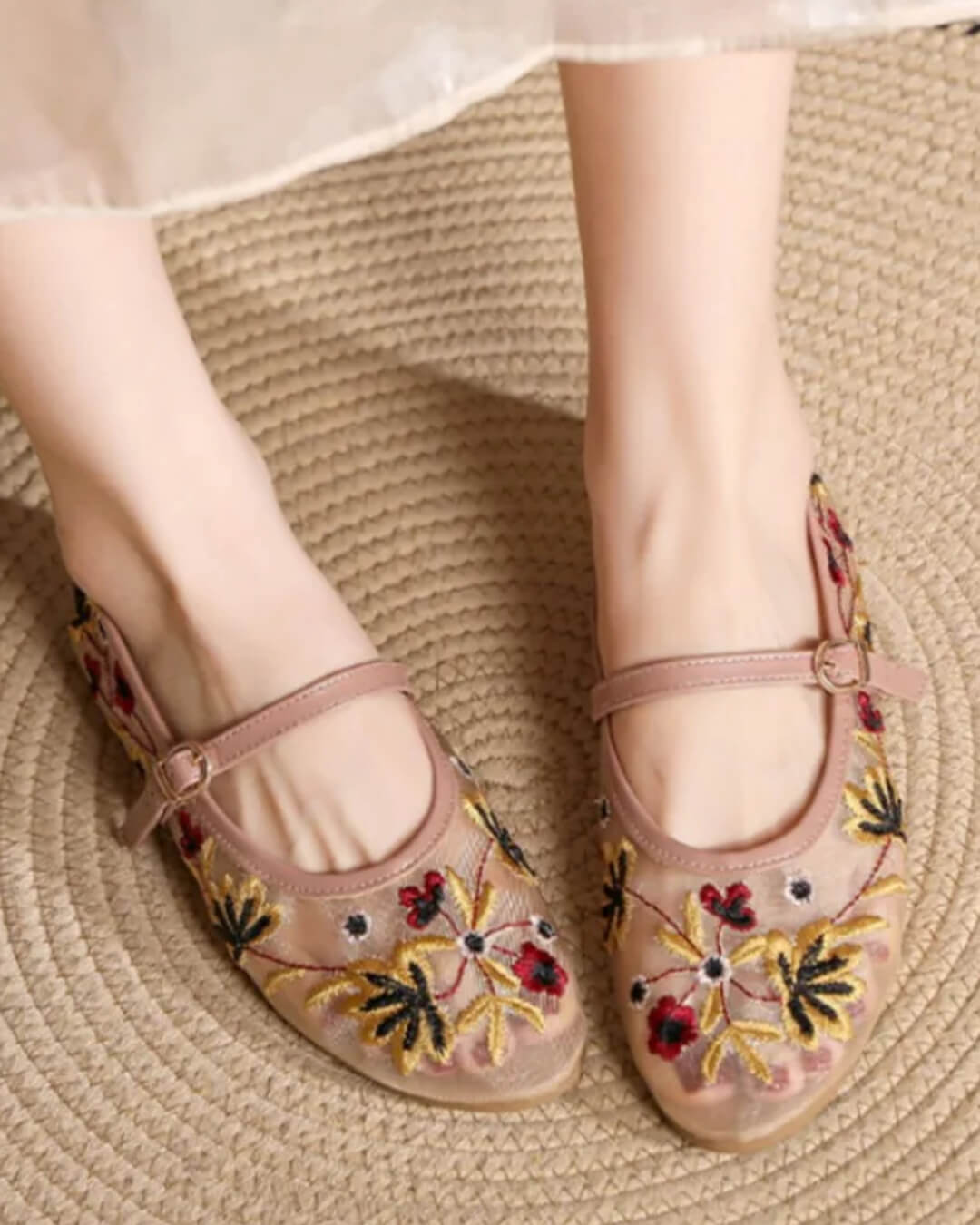 SOERA Leah Embroidered Ballet Flats - Shoes - 1005009264990682-;An1769140528527099281 Apricot 36