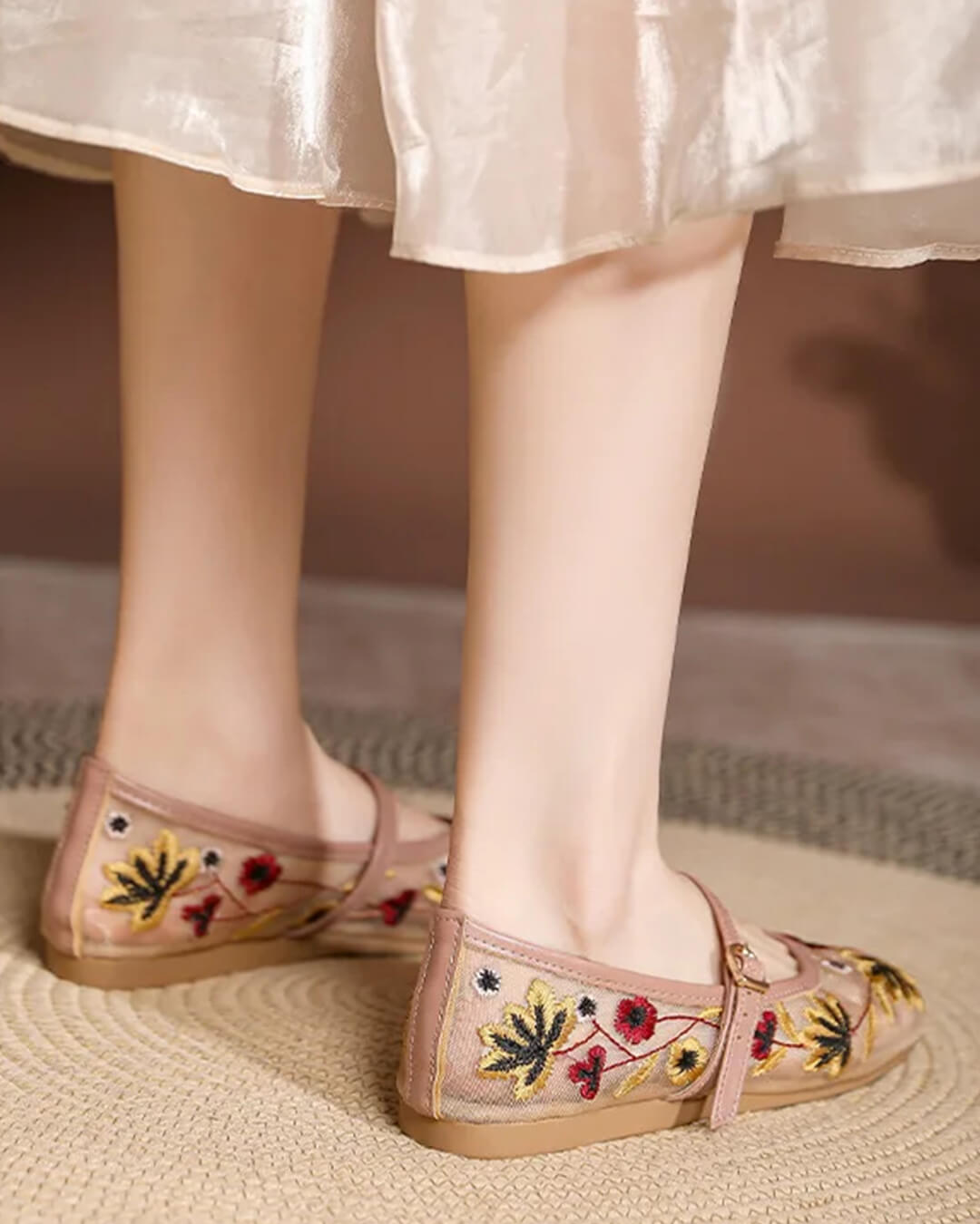 SOERA Leah Embroidered Ballet Flats - Shoes - 1005009264990682-;hI1769140528527699109 Apricot 38