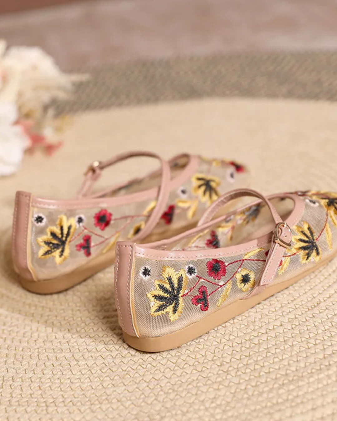 SOERA Leah Embroidered Ballet Flats - Shoes - 1005009264990682-;mQ1769140528527474797 Apricot 40