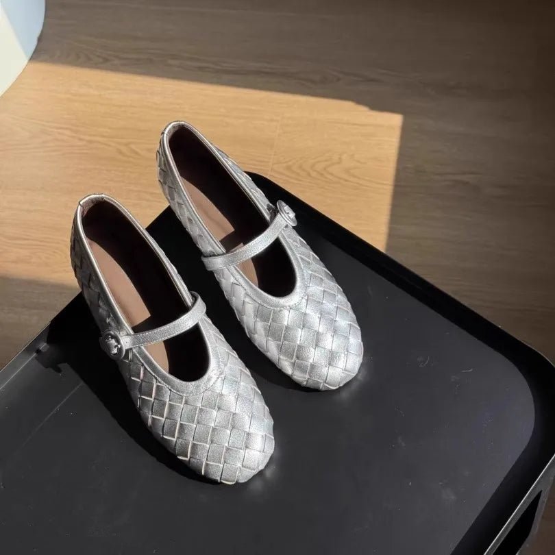 SOERA Lisbeth Woven Leather Flat Shoes - Shoes - 1005010392961053-;wH1770303445603735568 Beige 35