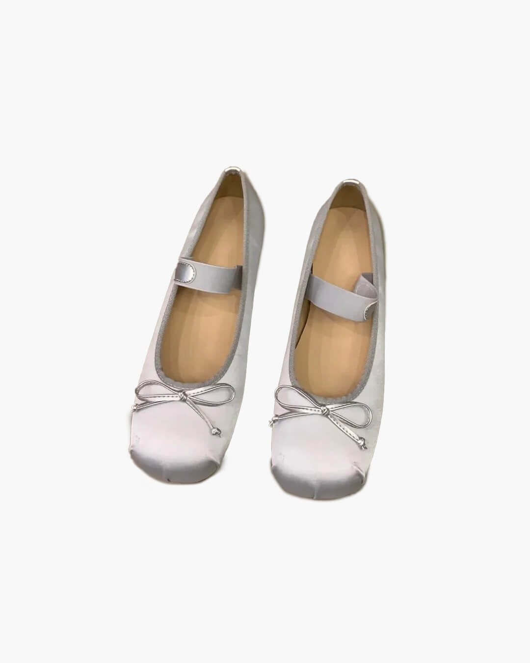 SOERA Pamela Bowtie Satin Ballet Flats - Shoes - 1005006308783003-;Og1772045931428095348 Silver 35