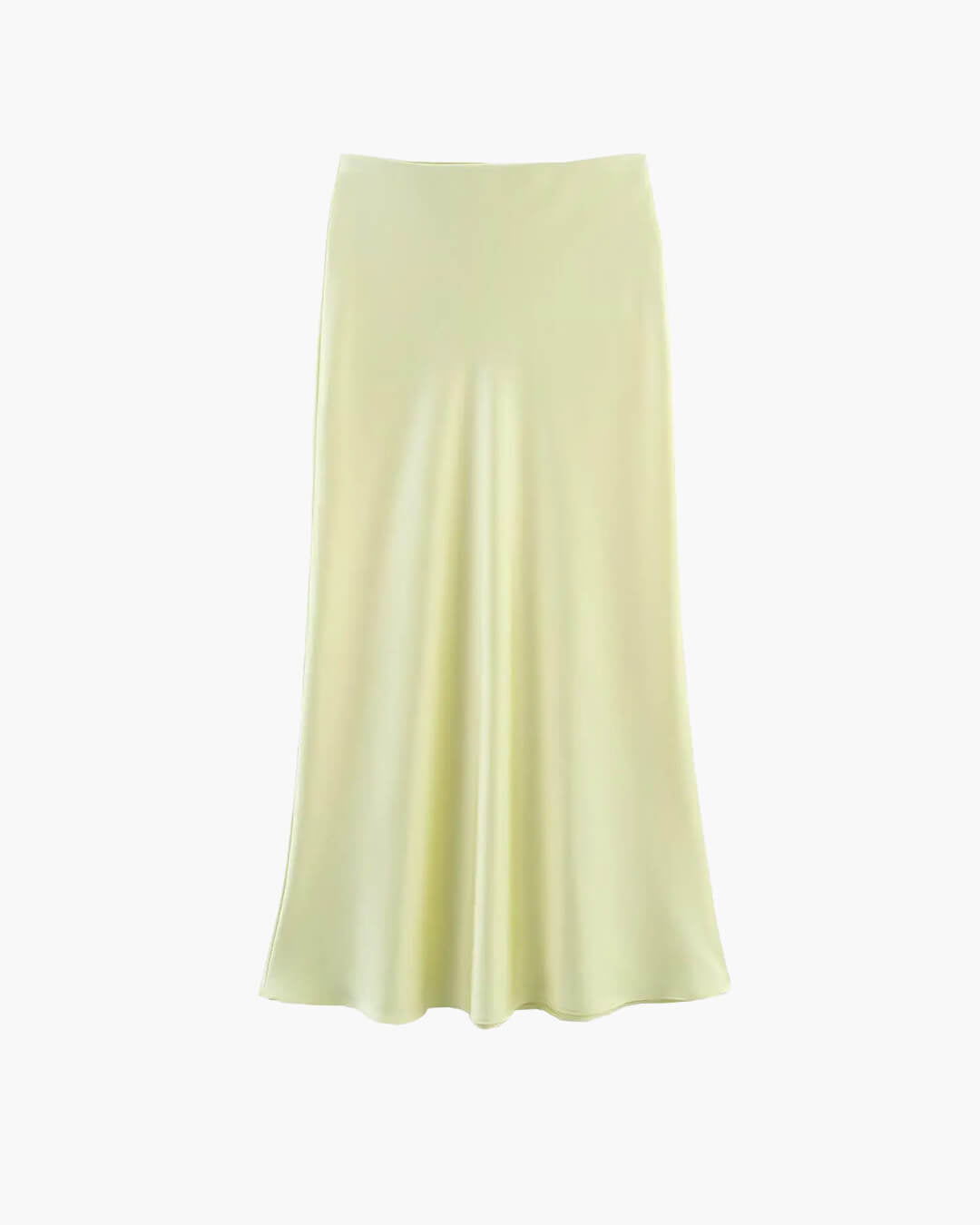 SOERA Anais High Waist Black Satin Midi Skirt - Skirt -  Light Yellow XS