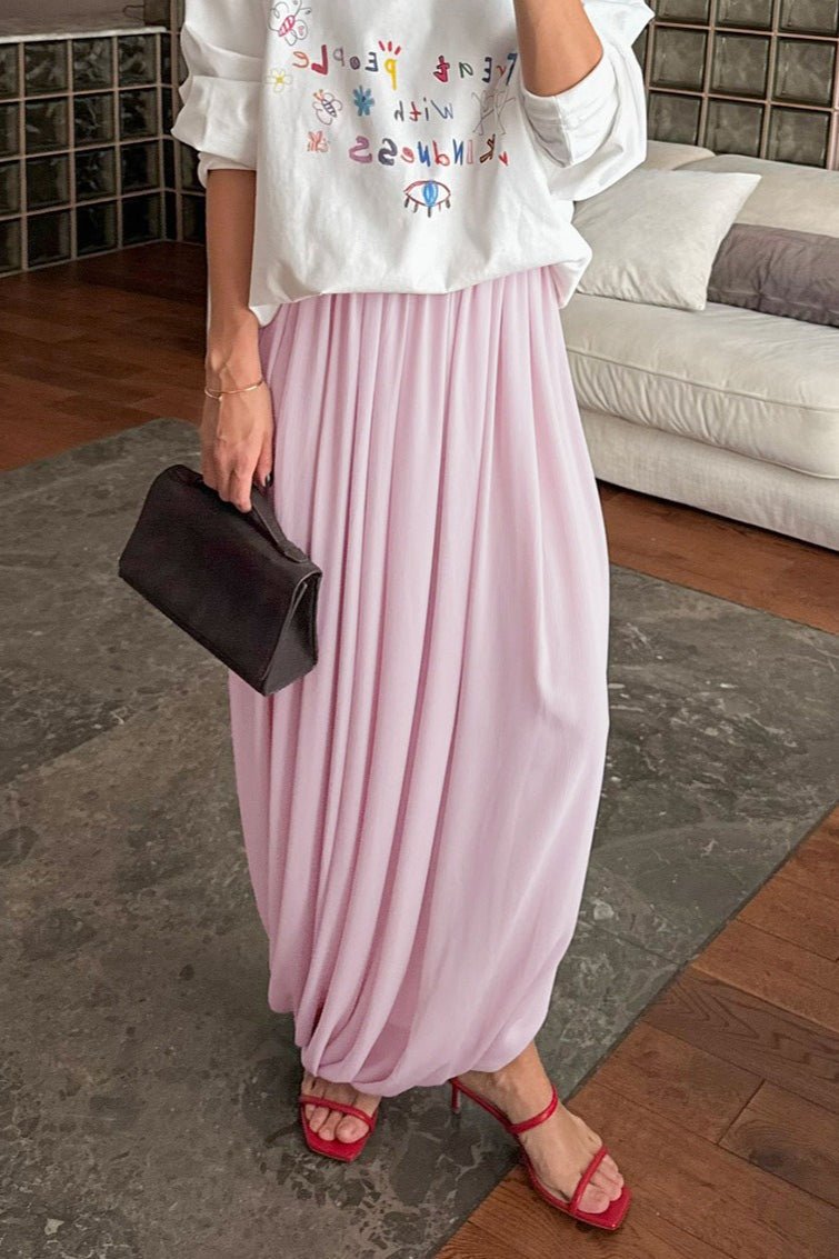 SOERA Celeste Chiffon Flowing Maxi Skirt - Skirt -  Pink S