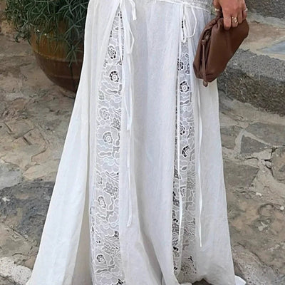 Afsana boho kanten patchwork maxi rok