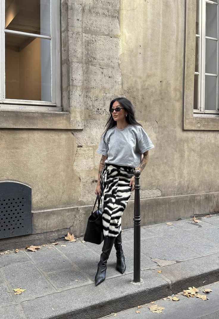 SOERA Elise Zebra Print Zip-Front Midi Skirt - Skirts - SOERA-581251-ZEB-S-53955 S