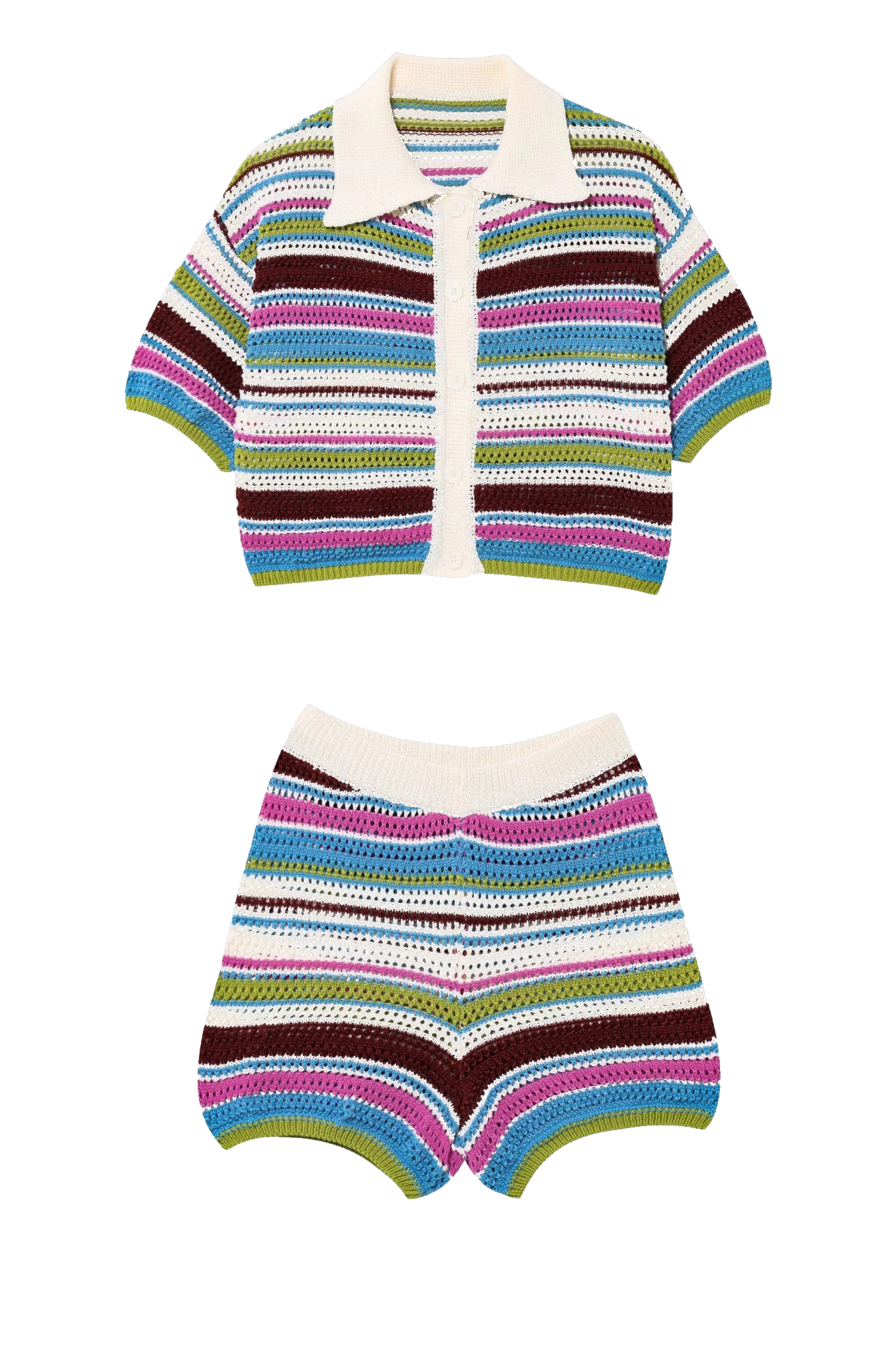 Sophie gestreept gehaakt co-ord set