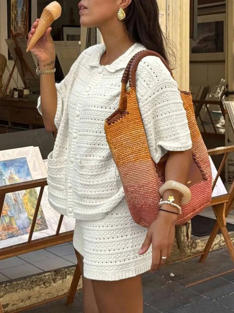 SOERA Amaia Knitted Two - Piece Summer Set - Sweater -  White L