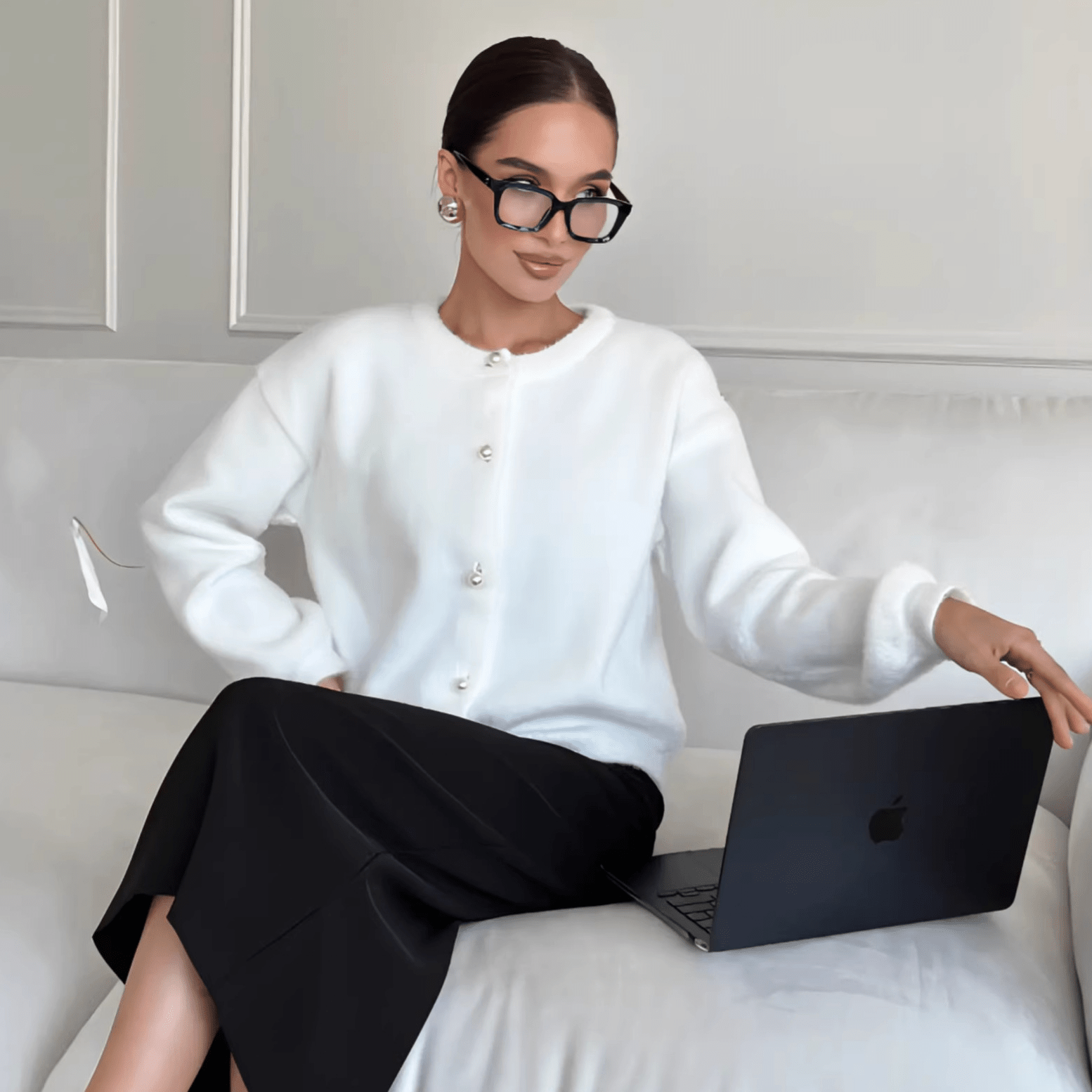 SOERA Hazel Soft Knit Cardigan - Sweaters & Cardigans - 3256809862684170-;og1763778892231447153 White S