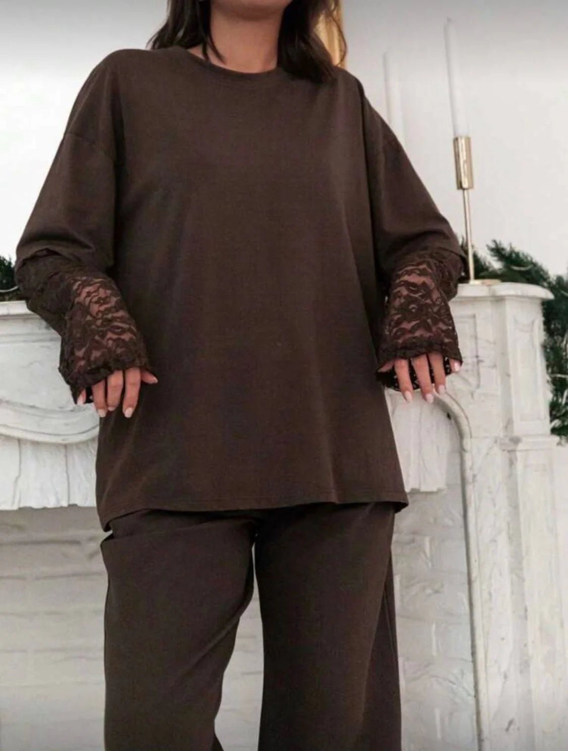 SOERA Bella Lace Splice Long Sleeve Tee - Top -  S