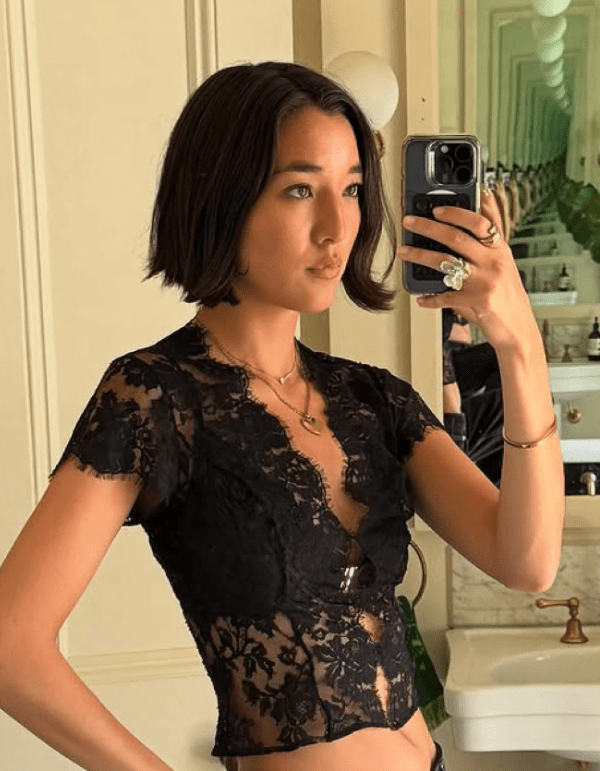 SOERA Celeste Lace V - Neck Corset Top - Tops -  Black S