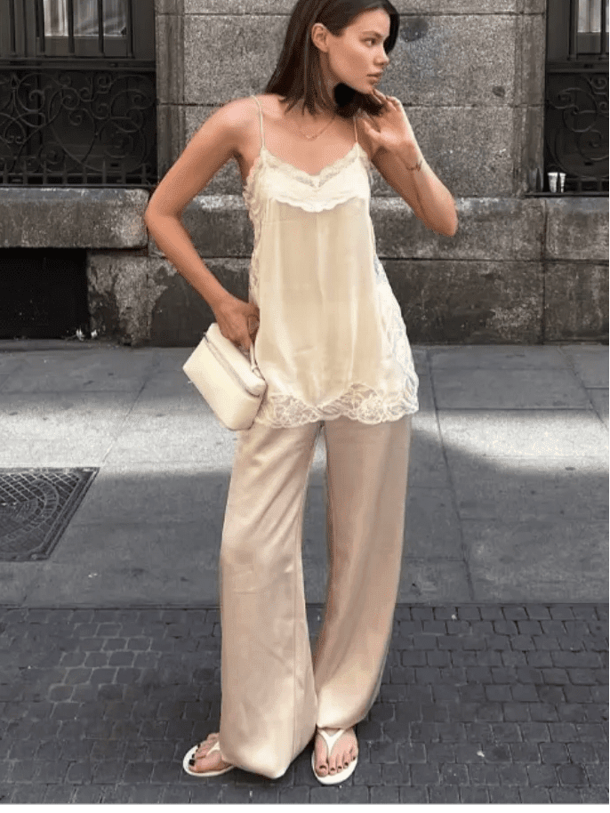 SOERA Diane Lace Trim Cami Top - Tops - 1005009863619338-;es1775118759311999946 Yellow S