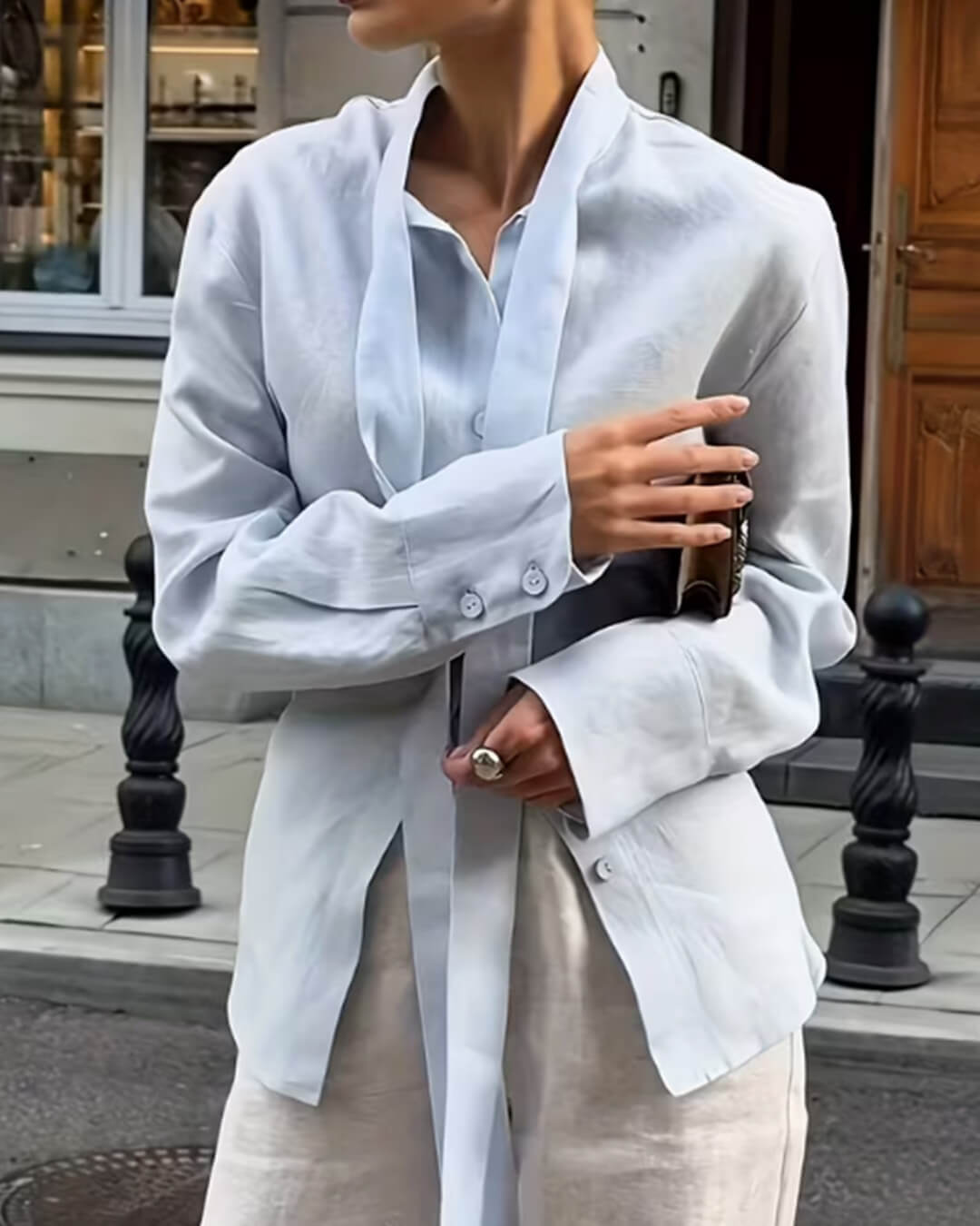 SOERA Harper Back - Tie Long Sleeve Blouse - Tops - 1005009869427676-;Ht1775063643996804666 M