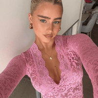 Lerna top en dentelle col V