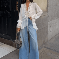 Marin Gebreide Cardigan Top met Openingen