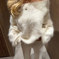 Meryl Off-Shoulder Mohair Sweater