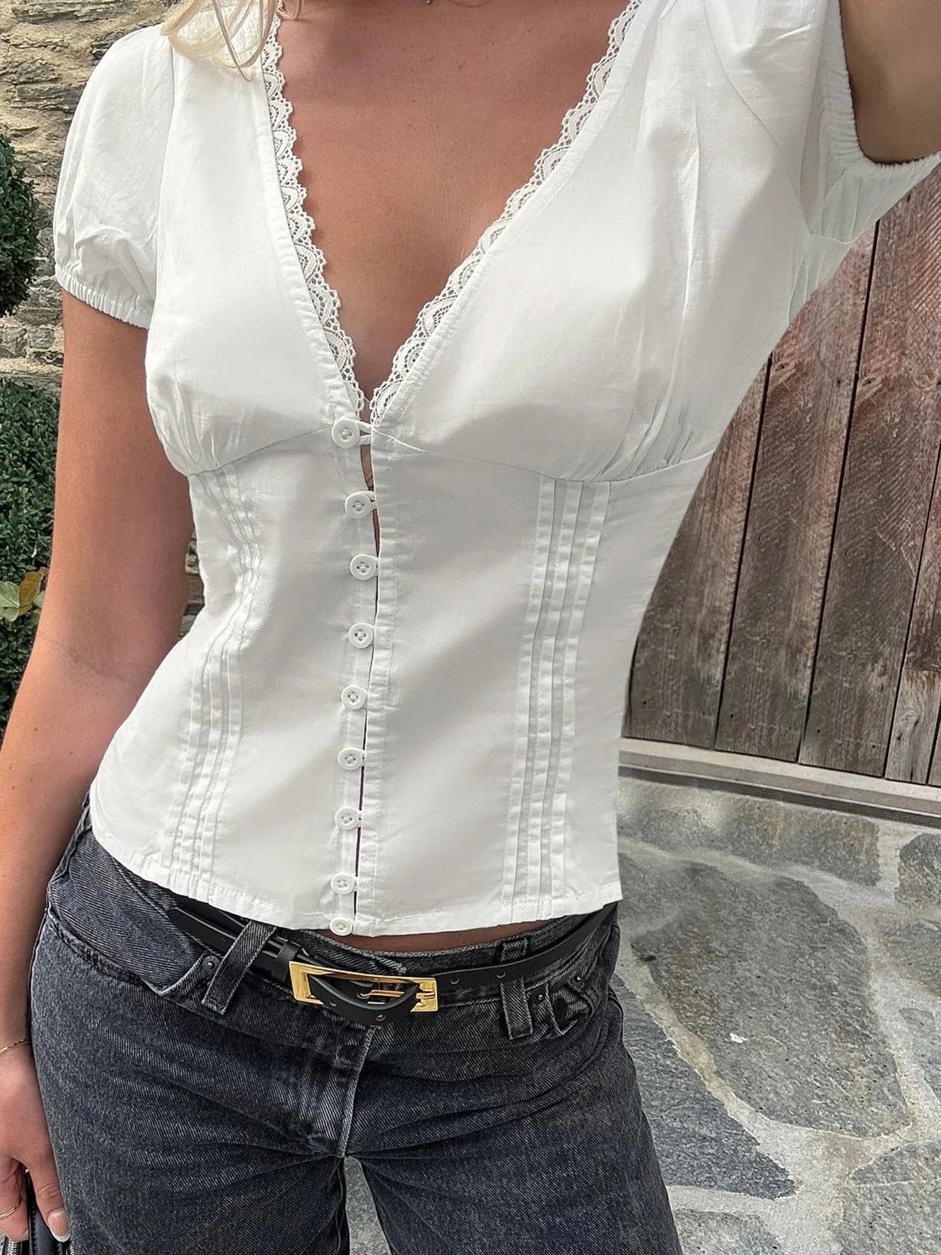 SOERA Mica Plunged Neck Blouse - Tops - 1005009006932027-;tJ1775377923787042011 S