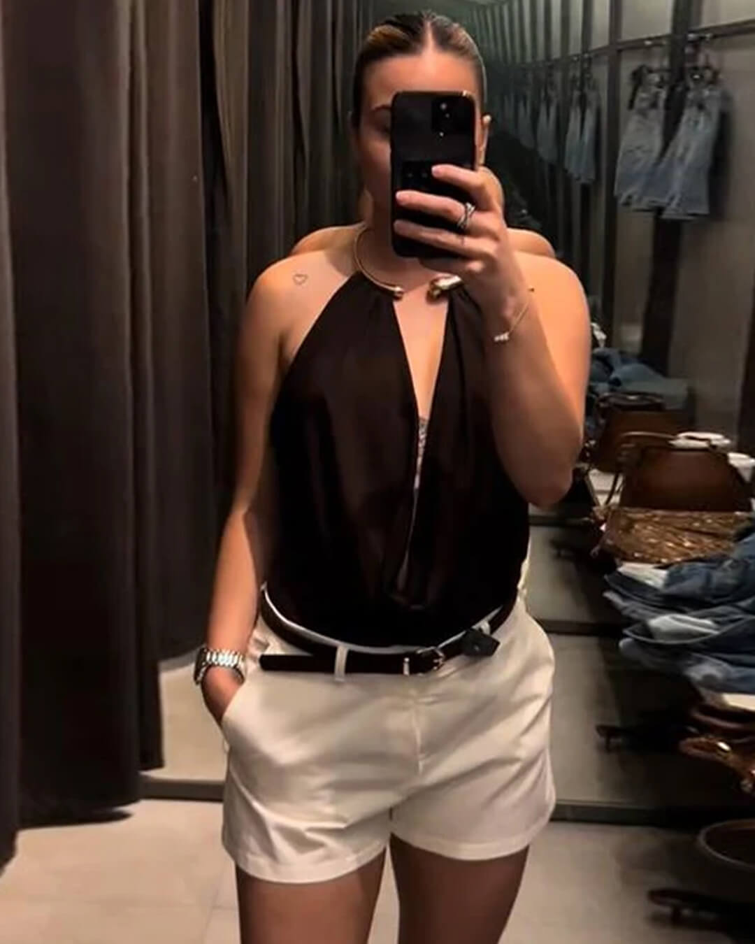 SOERA Ophelia Backless Draped Bodysuit - Tops - 1005009383931631-;oN1762998398594440968 Brown XS